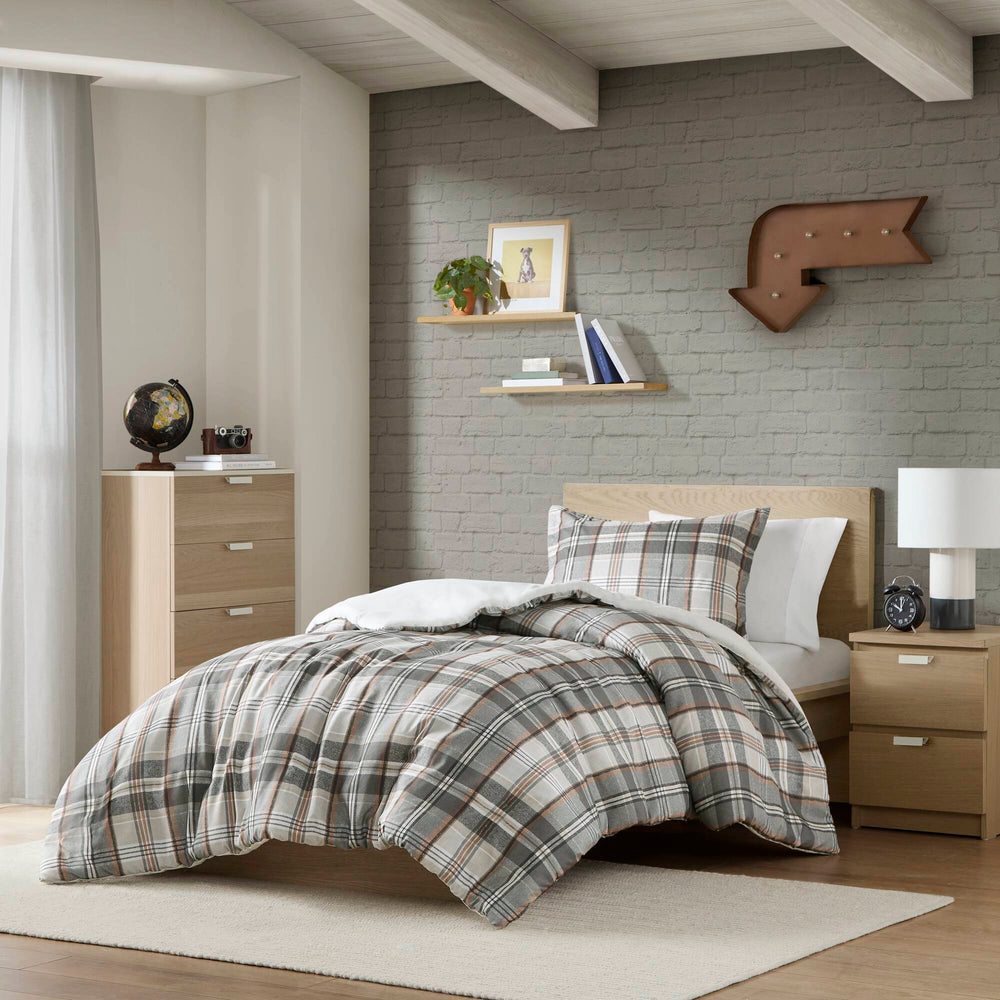 Plaid Duvet Cover Set Twin/Twin XL Media 8