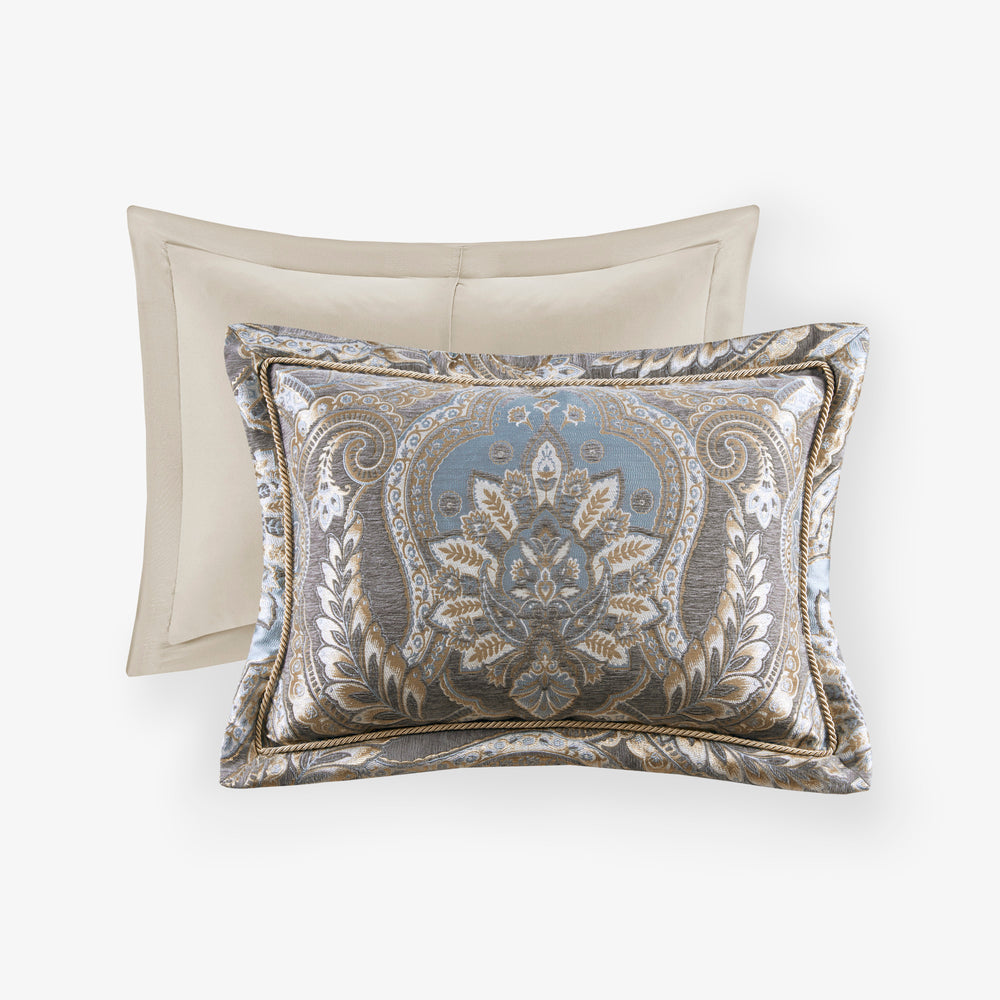4 Piece Comforter Set Blue/Grey King Media 2