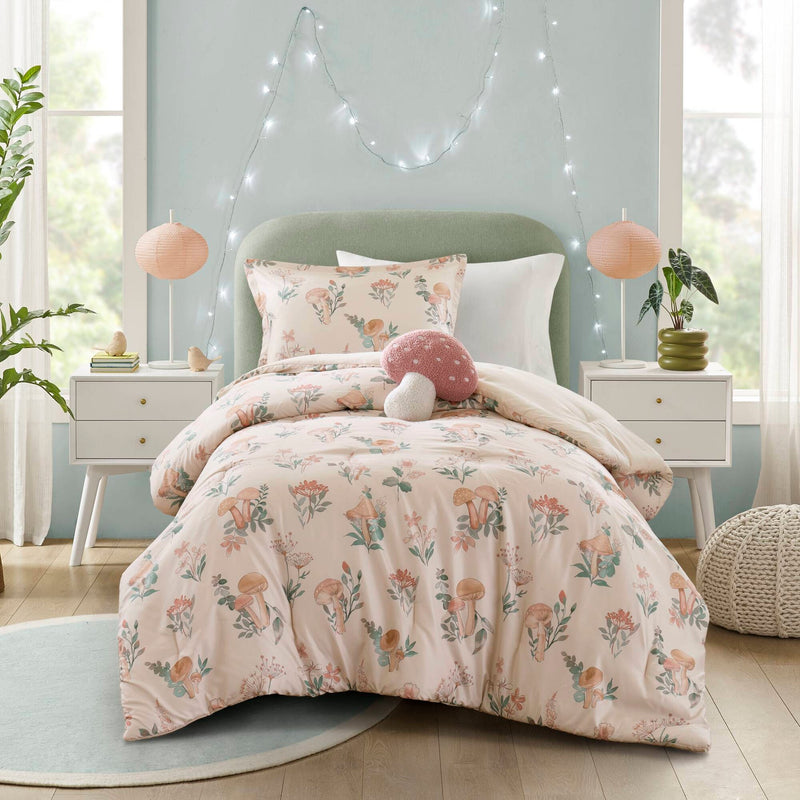 3- Piece Twin/Twin XL Mushroom Garden Comforter Set
