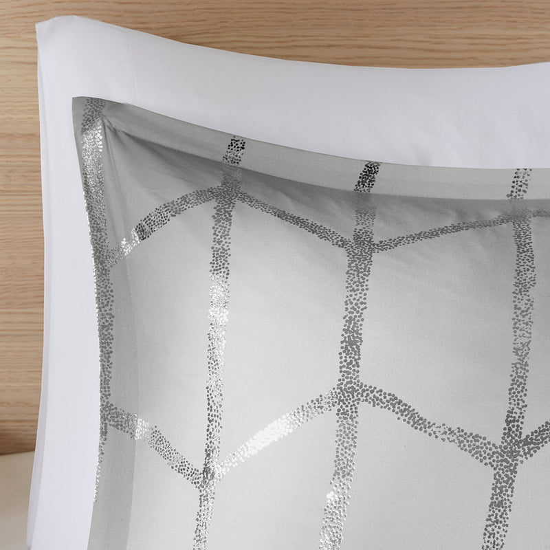 Twin/Twin XL Metallic Printed Duvet Cover Set