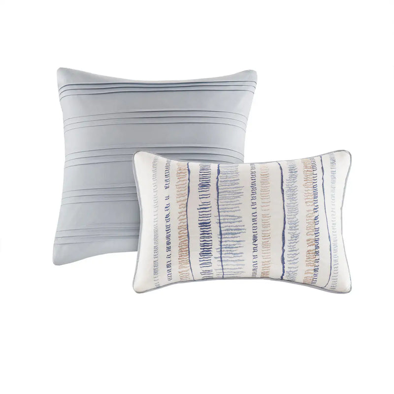 8 Piece Printed Seersucker Comforter and Quilt Set Collection