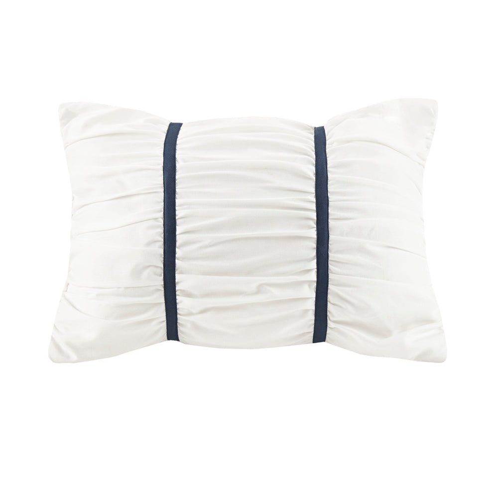 7 Piece Printed Seersucker Comforter Set with Throw Blanket Blue King/Cal King Media 7