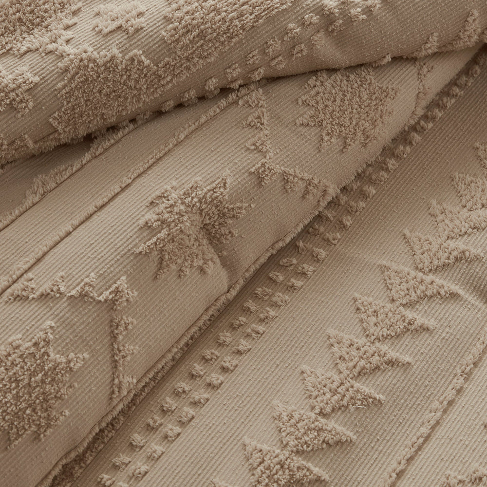 3 PCS Full/Queen Chenille Oversized Comforter Set Tan Media 7