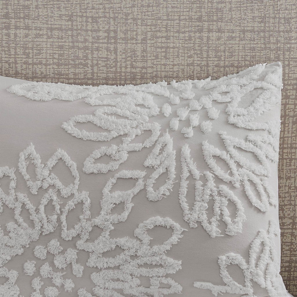 King/Cal King 3 Piece Tufted Cotton Chenille Floral Duvet Cover Set Media 14