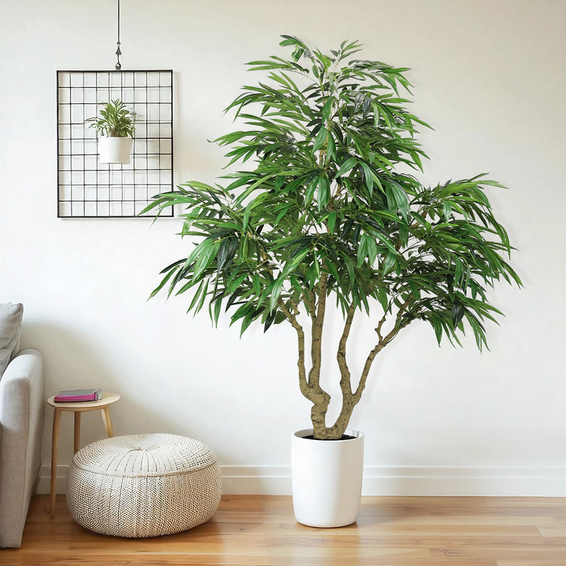 7FT Artificial willow Tree, Indoor Faux slik Greenery Plant for Home, Apartment, or Office Decoration, 1pc/set