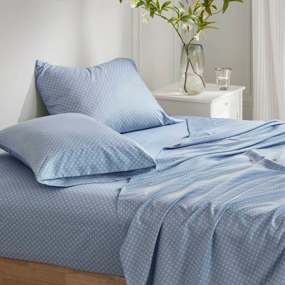 Floral Comforter Set with Bed Sheets Blue King Media 7
