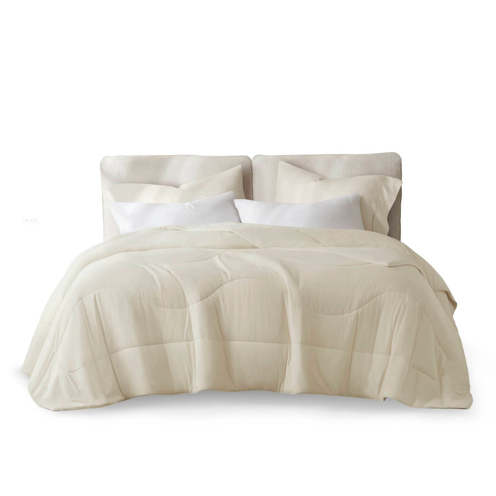1-Piece Full/Queen Reversible Tencel Comforter Blanket,Ivory Media 2