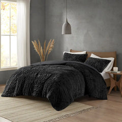Ruched Fur Down Alternative Comforter Set perspective