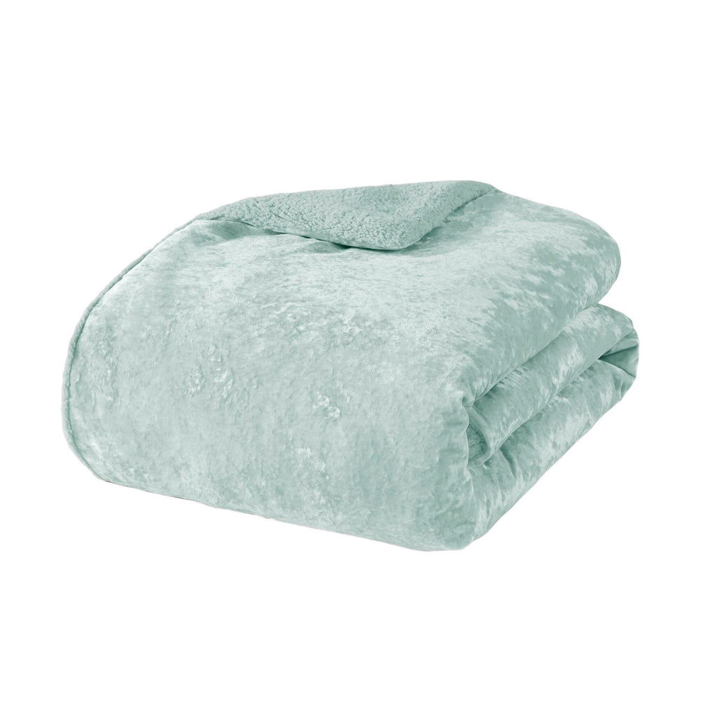3 PCS Full/Queen Crushed Velvet   Reversible Comforter Set Aqua Media 7