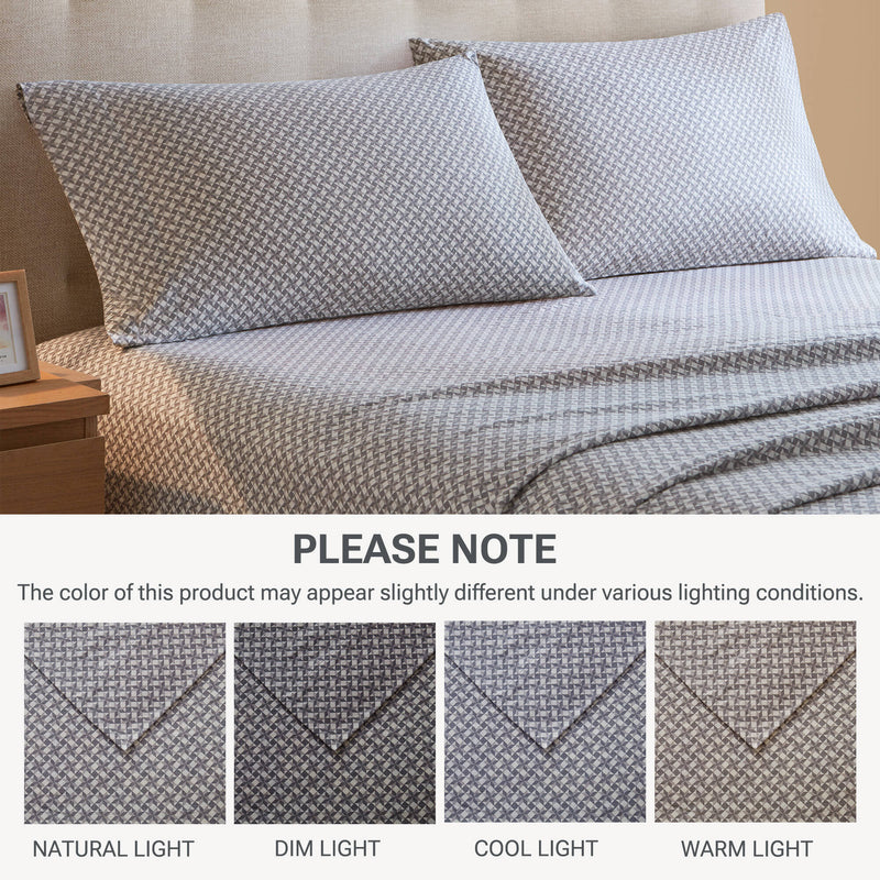 4-Piece 100% Cotton Printed Sheet Set