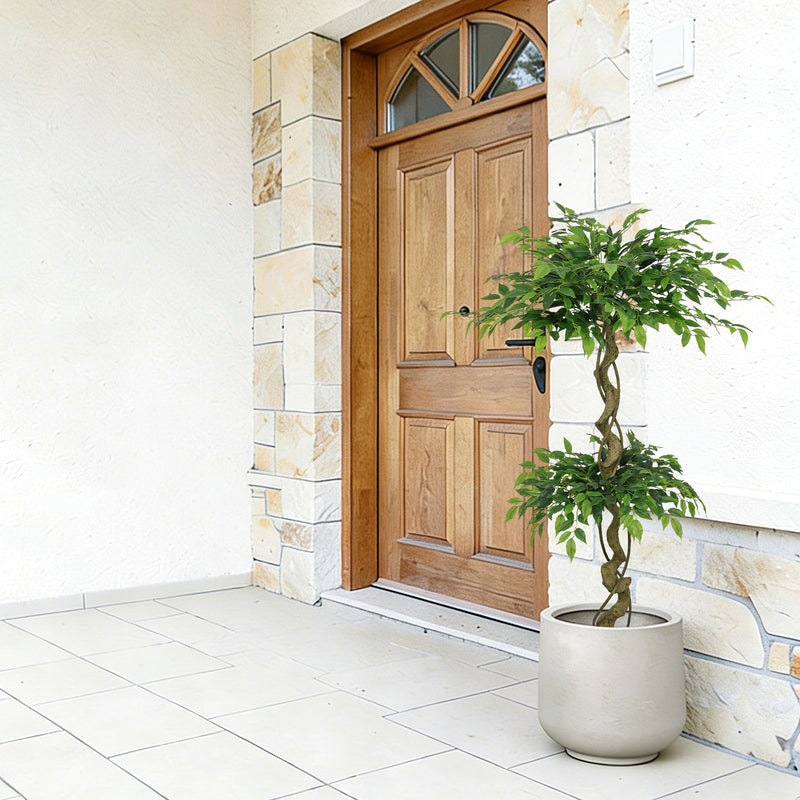 5.2FT Artificial Ficus Tree, Lifelike Faux Banyan Tree with Pot for Home, Office Patio Decor, 1pc/set