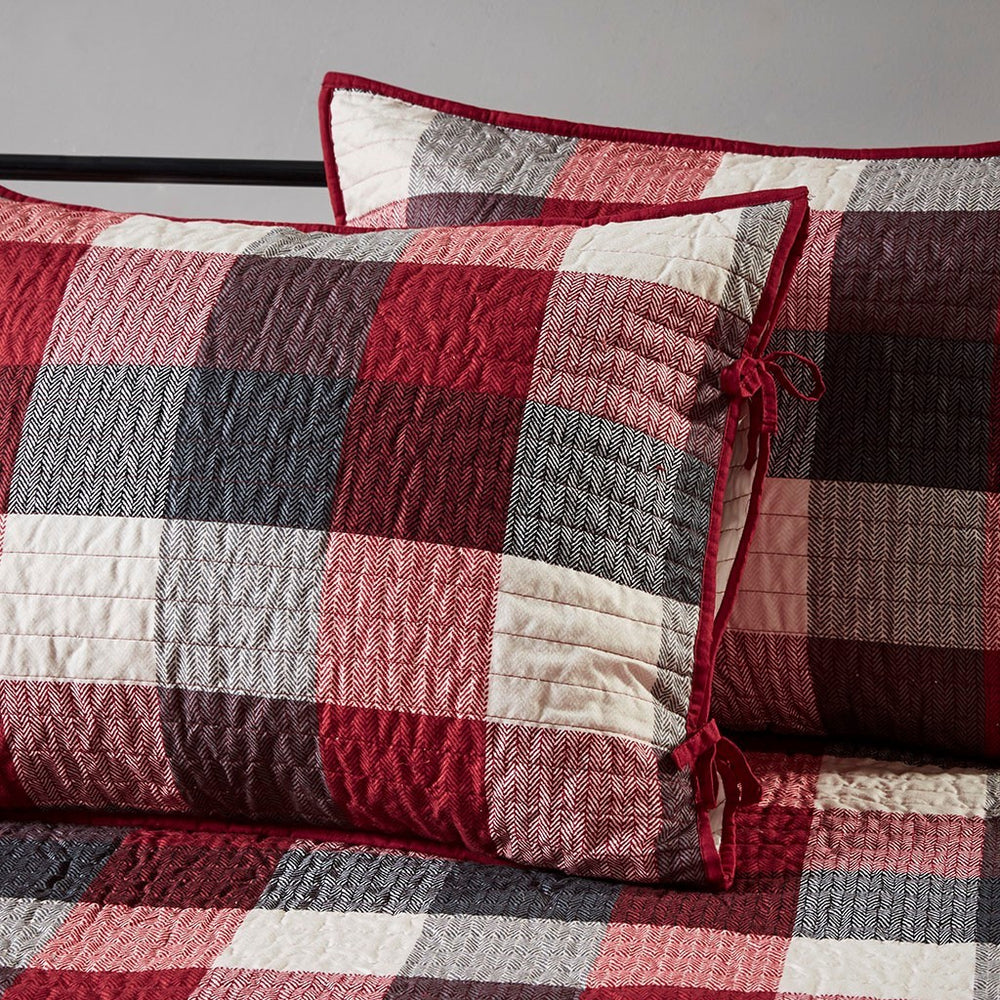 6 Piece Reversible Plaid Daybed Cover Set Red Daybed Media 9