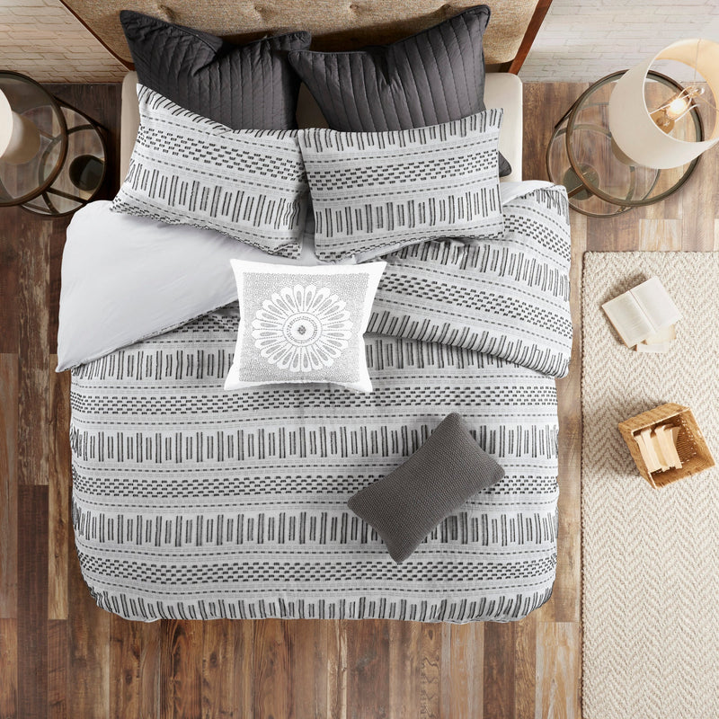 King/Cal King Cotton Jacquard Duvet Cover Mini Set