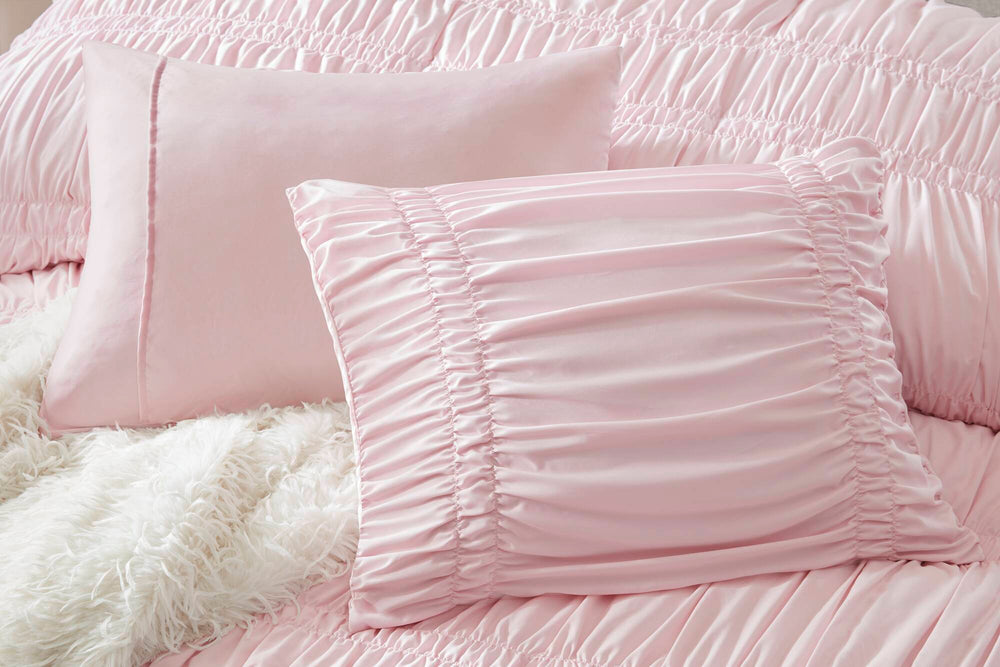 5 Pieces Full/Queen Comforter Set,Pink Media 14