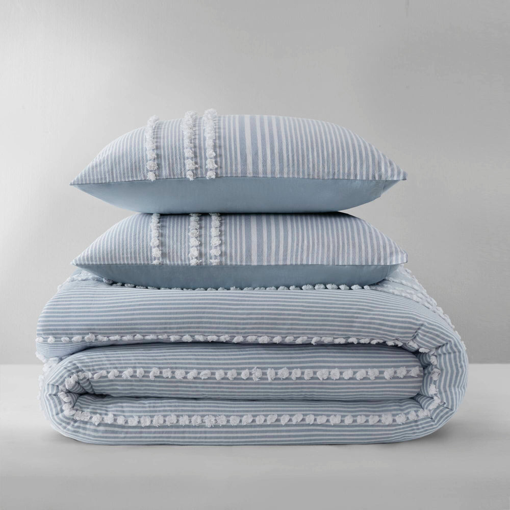 3- Piece Full/Queen Cotton Yarn Dyed Comforter Set Media 9
