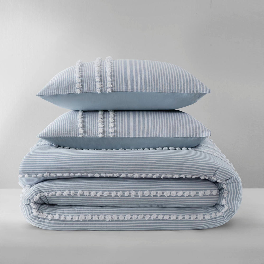 3- Piece Full/Queen Cotton Yarn Dyed Comforter Set Media 9