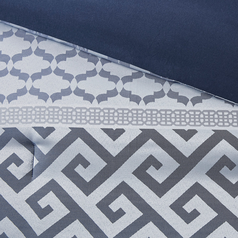 7 Piece Jacquard Comforter Set Navy King Media 6
