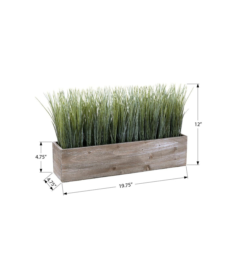 Artificial Plant, 12' Tall, Grass, Table, Brown Wood Pot, Contemporary, Modern