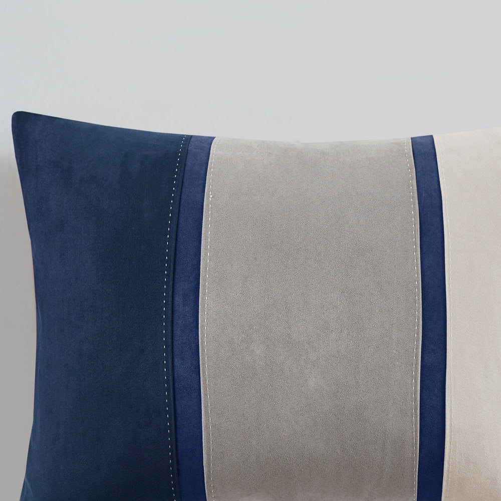 7 Piece Faux Suede Comforter Set Blue Cal King Media 17