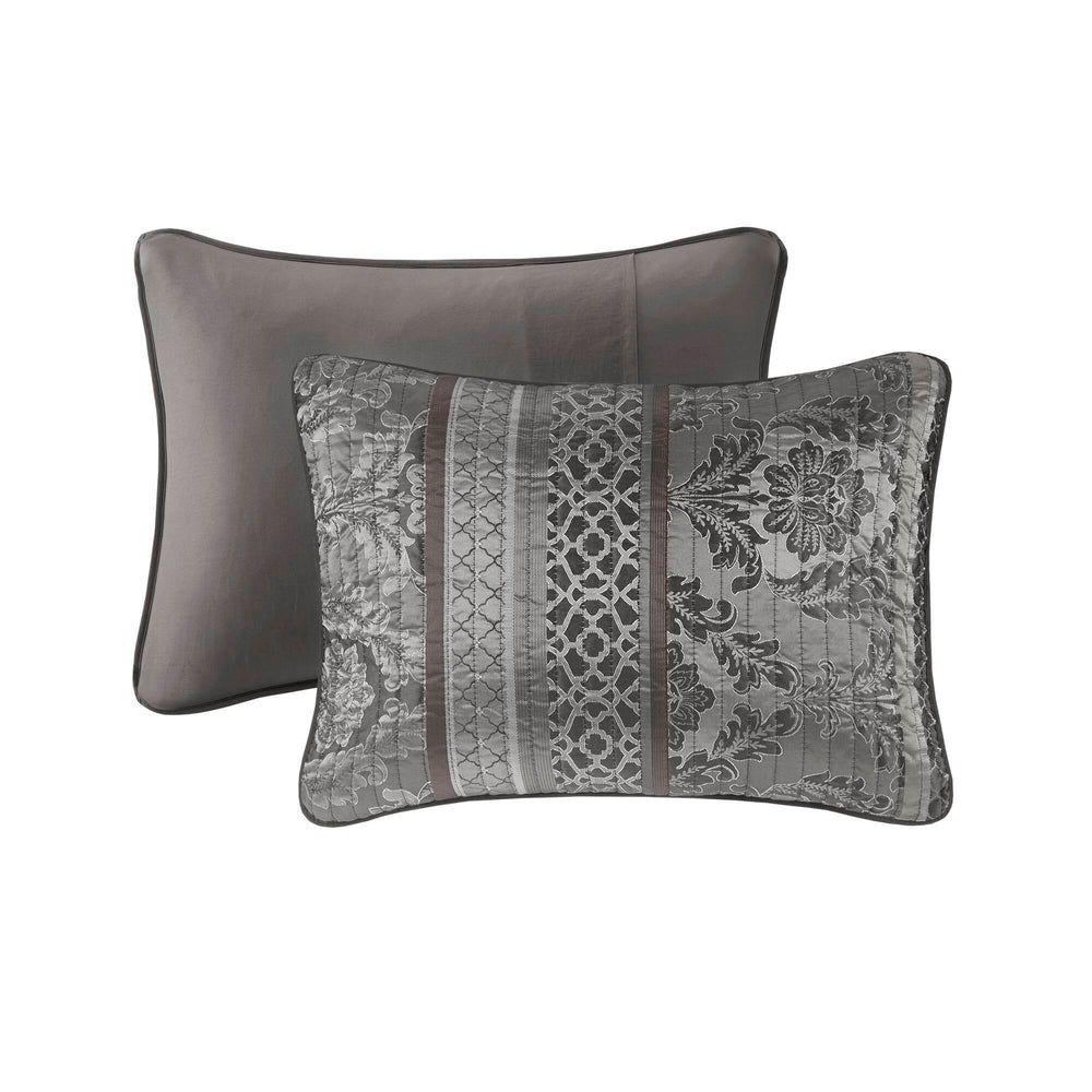 6-Piece King/Cal King 6 Piece Jacquard Quilt Set with Throw Pillows,Grey Media 11