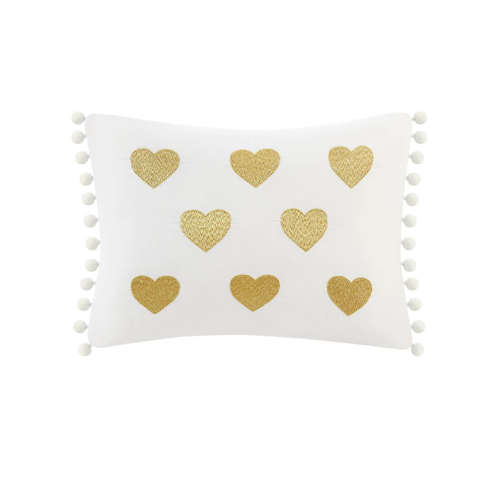 3 PCS Twin/Twin XL Metallic Printed Plush Comforter Set with Throw Pillow White/Gold Media 11