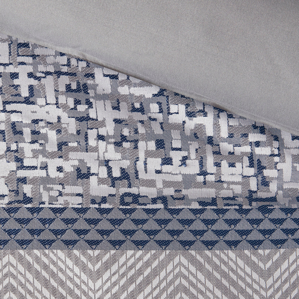 7 Piece Jacquard Comforter Set Navy Cal King Media 5