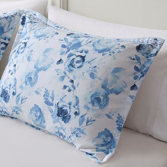 Full/Queen Floral Striped Comforter Set Media 3