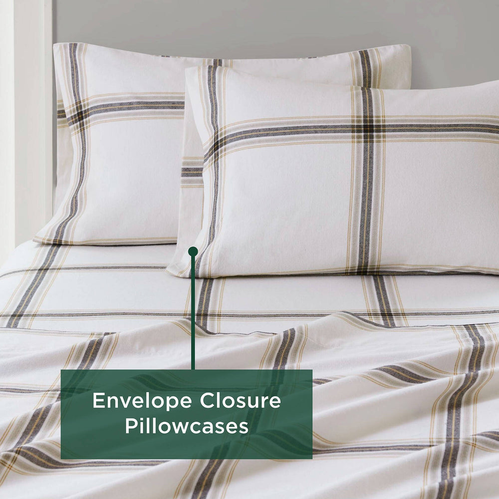 3 PCS Twin Sheet Set Tan Plaid Media 5