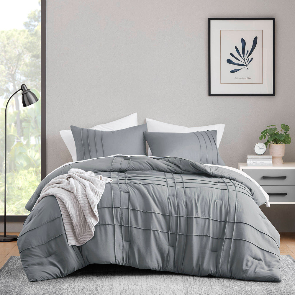 2-Piece Twin/Twin XL Soft Washed Pleated Comforter Set Media 11