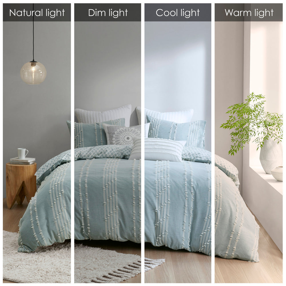 Full/Queen 3 Piece Cotton Jacquard Duvet Cover Set Media 19