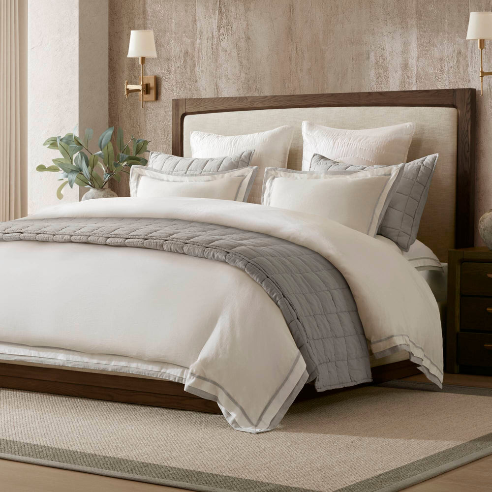 3 Pieces King/Cal King Duvet Cover Set,White+Gray Media 4