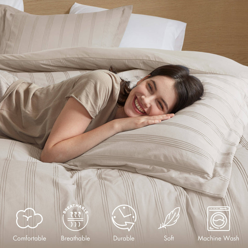 7-Piece Cal King Woven Striped Comforter Set