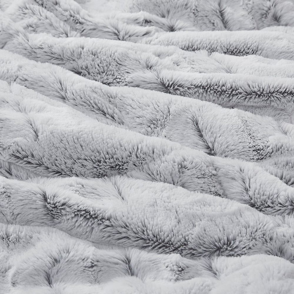 Full/Queen Back Print Long Fur Comforter Mini Set Media 2