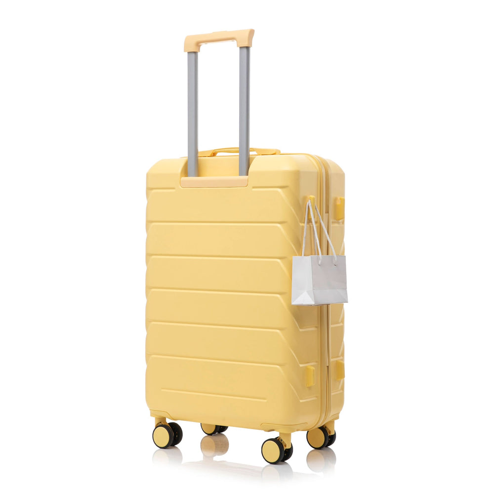 ABS Luggage Set Spinner Wheel 3-Piece Yellow Waterproof Travel Case 20 24 28 Inch Media 23