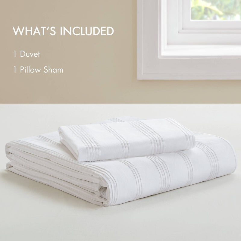 2-Piece Twin/Twin XL Woven Striped Duvet Set