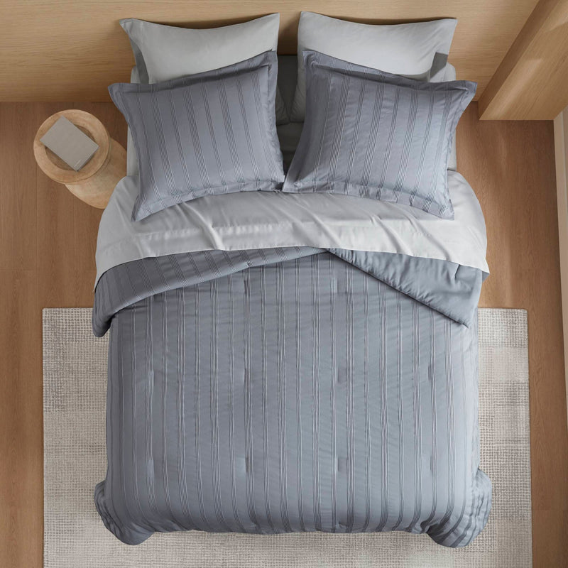 7-Piece King Woven Striped Comforter Set