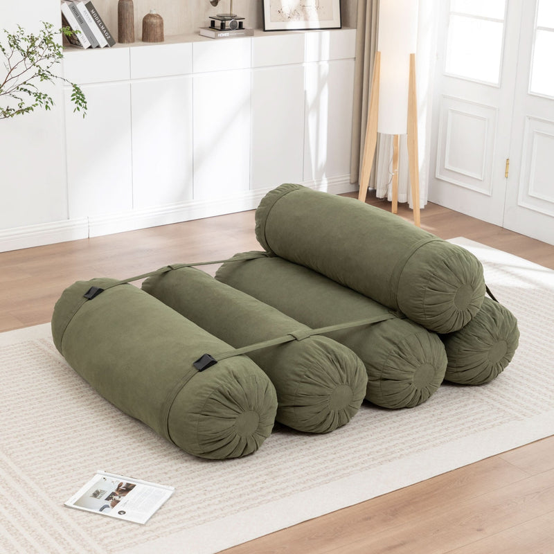 Corduroy Floor Sofa With Adjustable Straps & Multi Person Lounge Chair