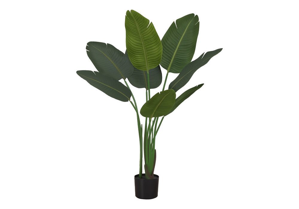 Artificial Plant, 44' Tall, Bird Of Paradise Tree, Indoor, Faux, Fake, Floor, Greenery, Potted, Decorative, Green Leaves, Black Pot Media 2