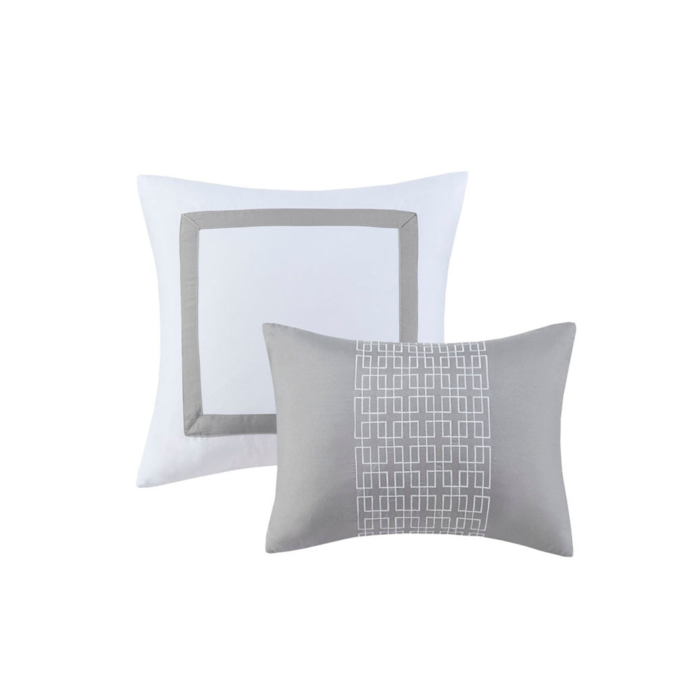 8 Piece Embroidered Comforter Set White King Media 12