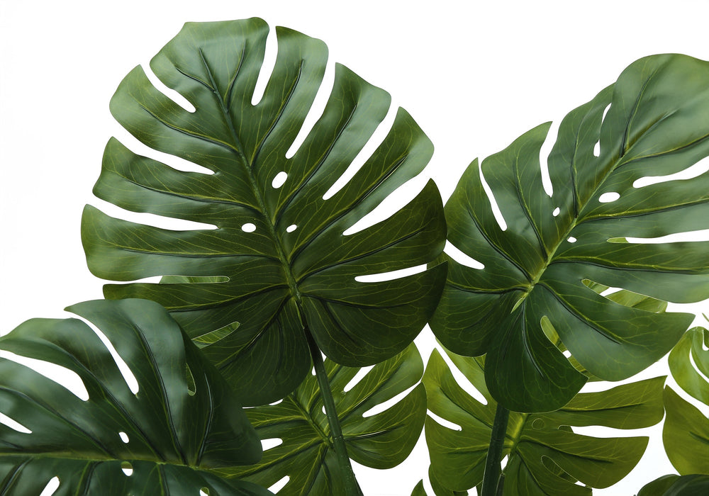 Artificial Plant, 45' Tall, Monstera Tree, Indoor, Faux, Fake, Floor, Greenery, Potted, Real Touch, Decorative, Green Leaves, Black Pot Media 4