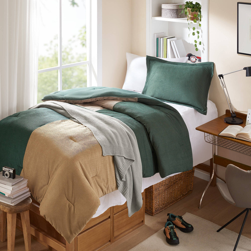 2 Pieces Twin/Twin XL Comforter Set,Green Media 7