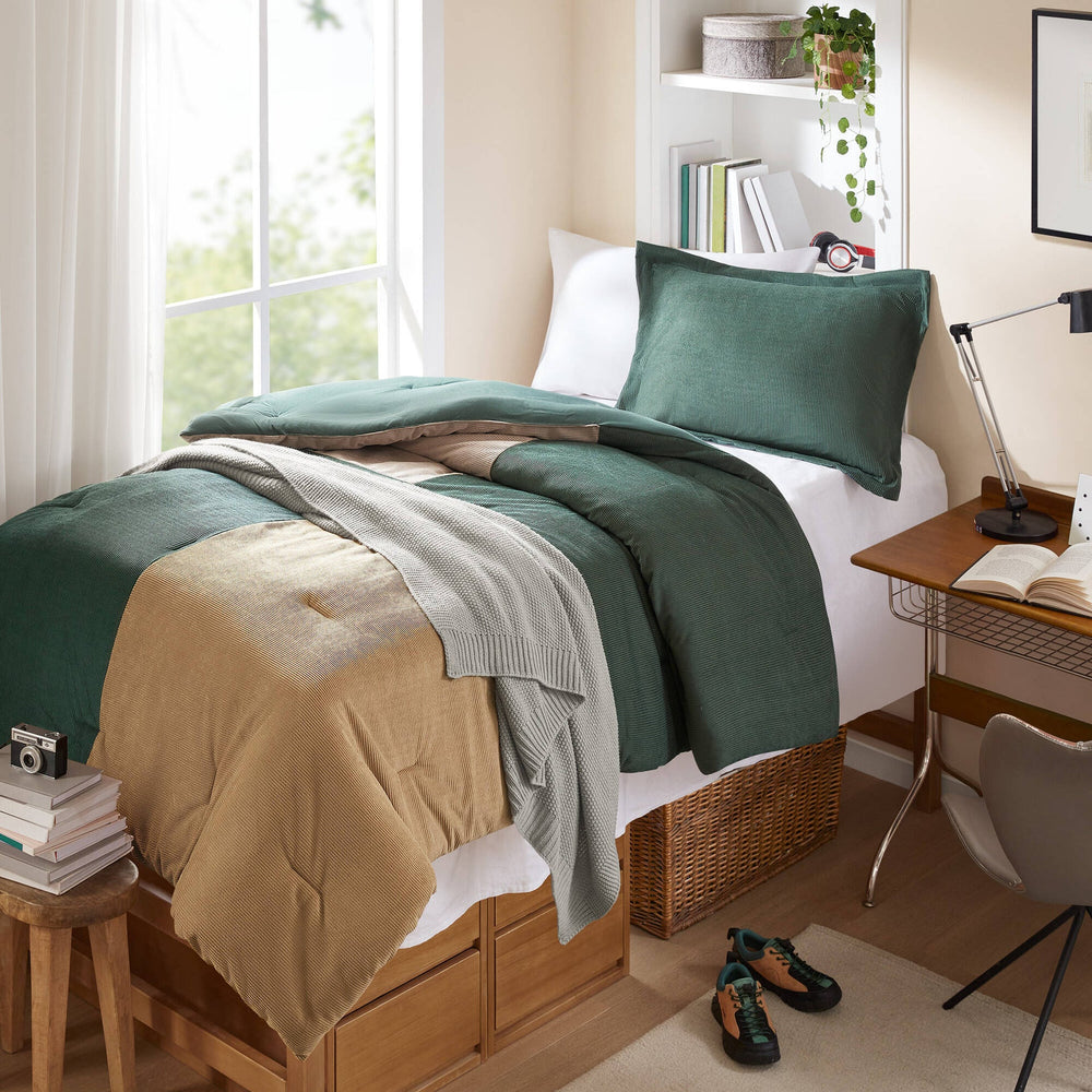2 Pieces Twin/Twin XL Comforter Set,Green Media 7