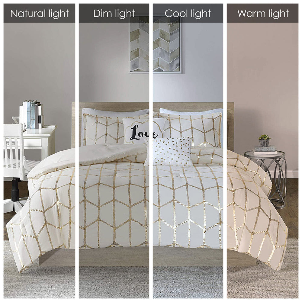 Twin/Twin XL Metallic Printed Comforter Set Media 5