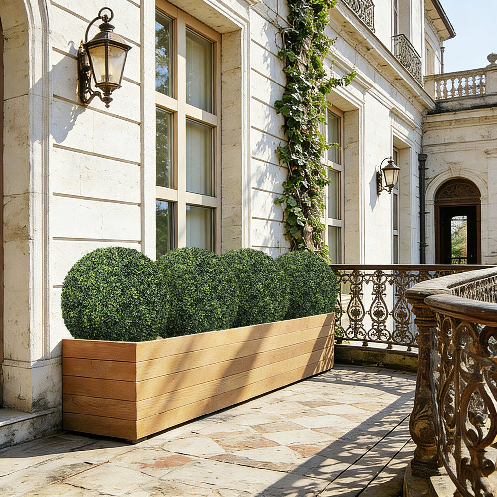 22.4IN dark Artificial Topiary Balls Outdoor Faux Boxwood Large Decorative Green Spheres for Garden Front Porch Patio Planter Decoration, 2pcs/set Media 9