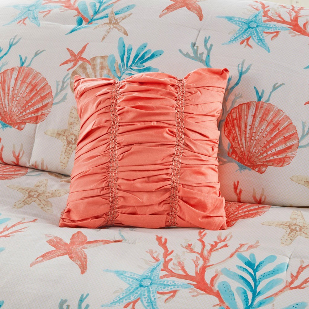 7 Piece Cotton Sateen Comforter Set Coral Queen Media 8