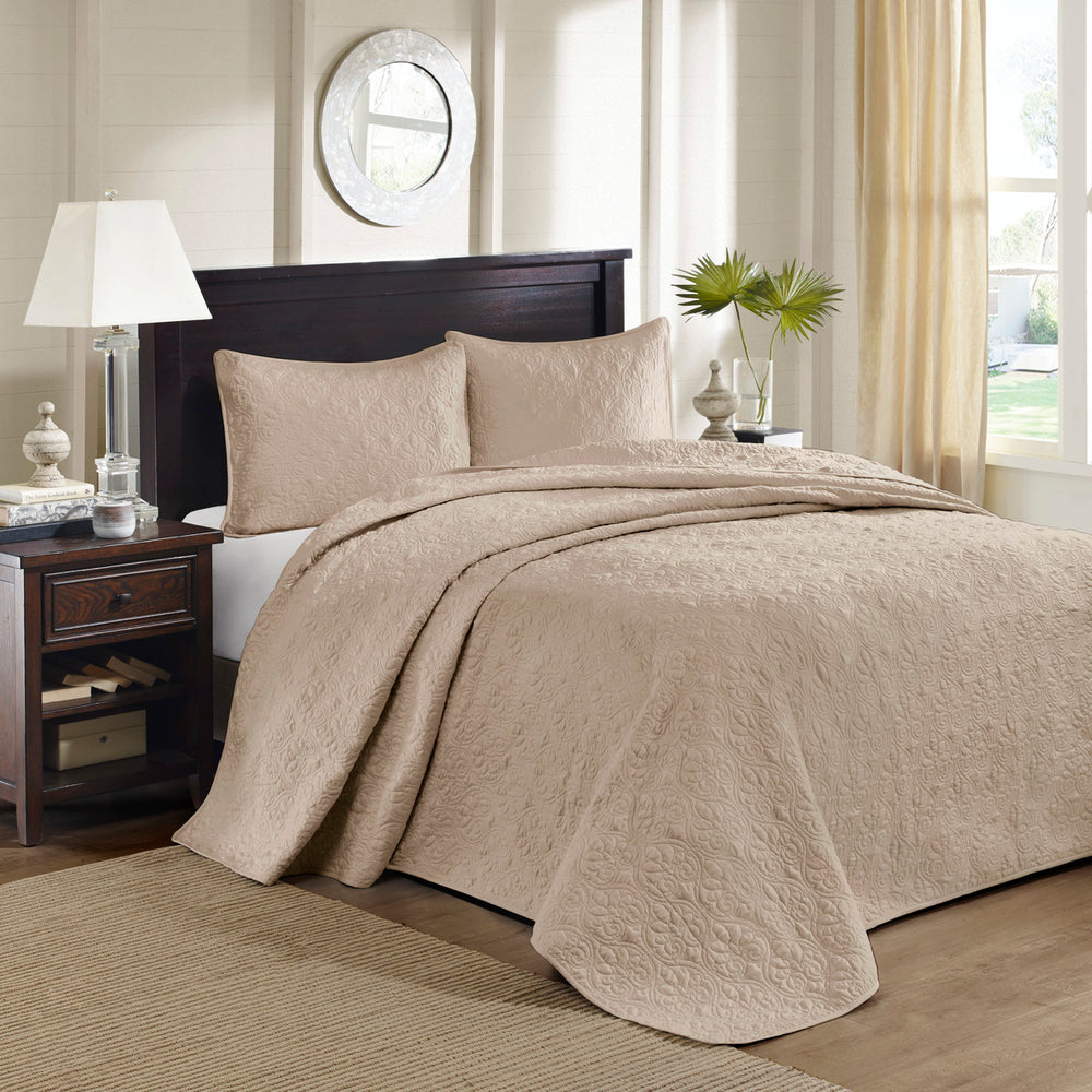 Reversible Quilt Set Khaki King/Cal King Media 1