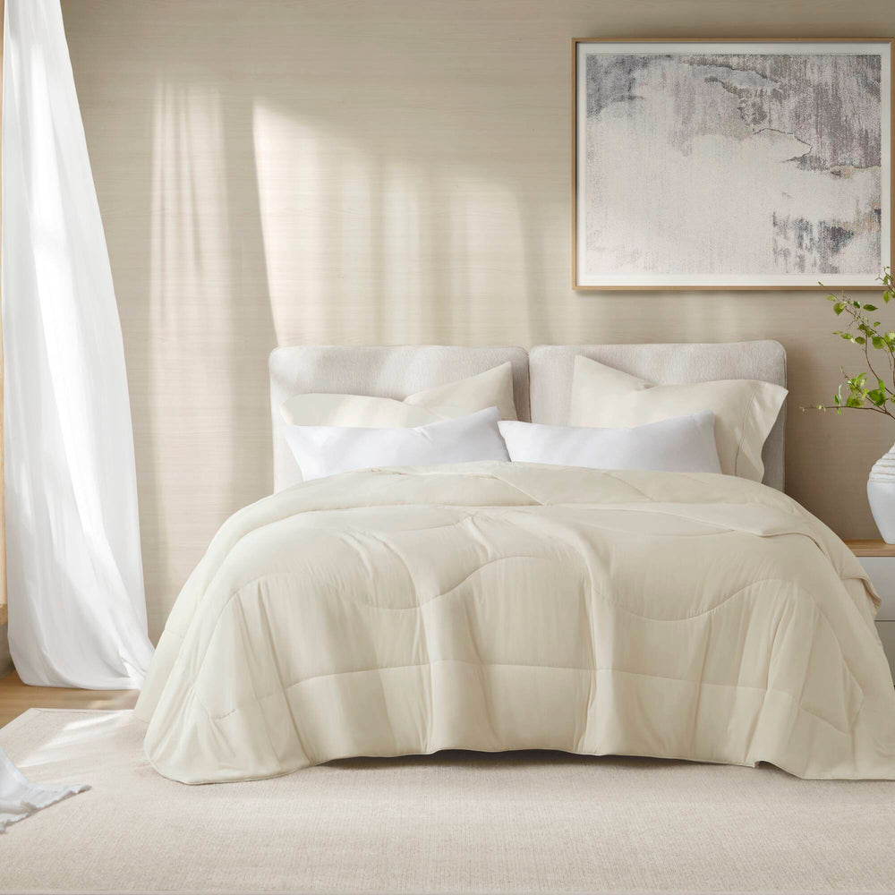 1-Piece Full/Queen Reversible Tencel Comforter Blanket,Ivory Media 10