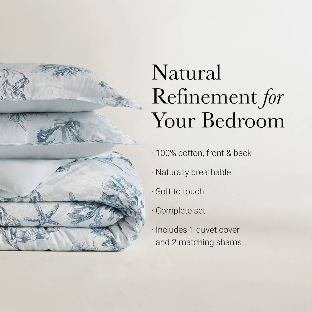 3-Piece King 100% Cotton Sateen Duvet Cover Set,Navy/Blue Media 7