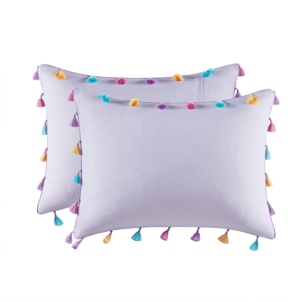 Tassel Comforter Set with Heart Shaped Throw Pillow Full/Queen Media 13