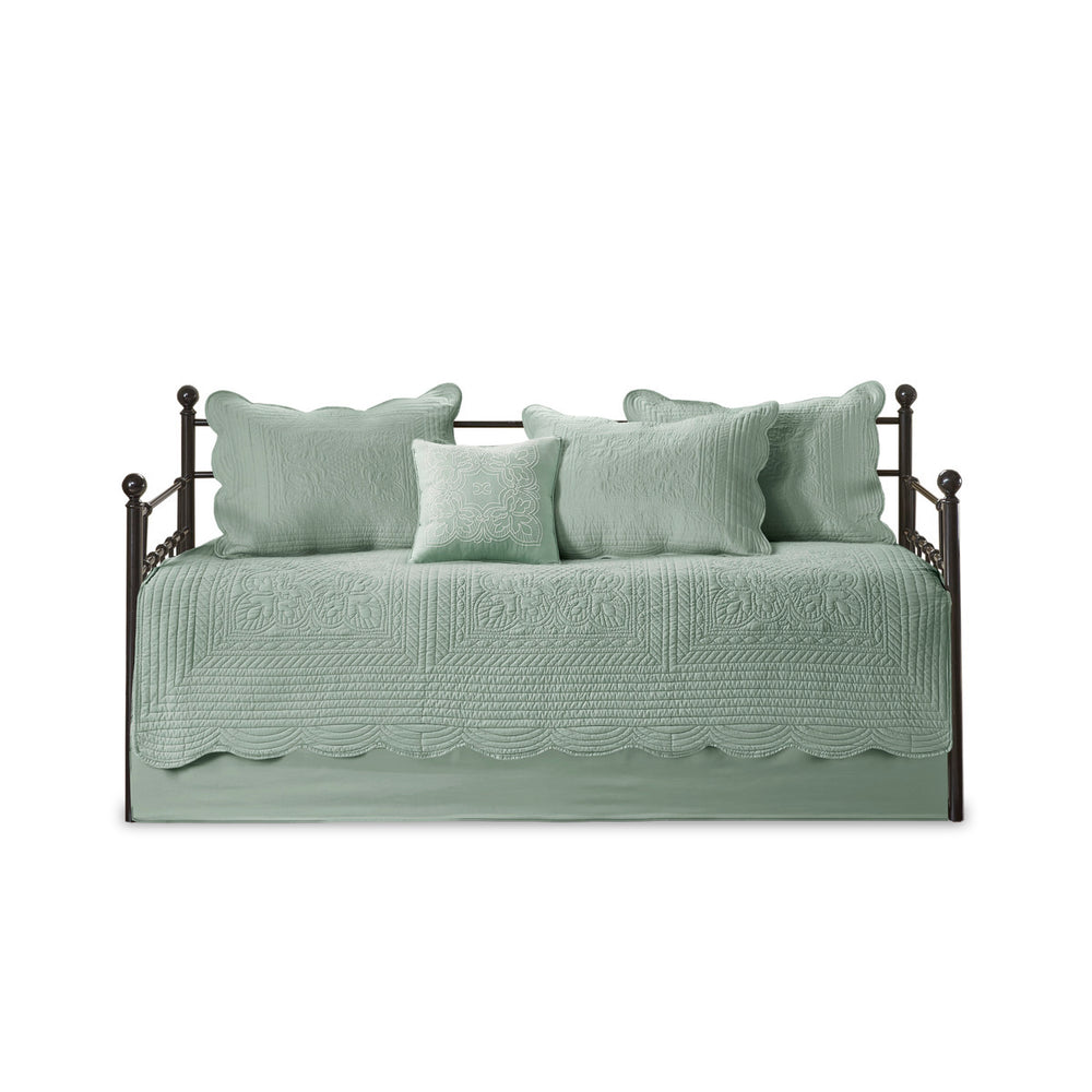6 Piece Reversible Scalloped Edge Daybed Cover Set Seafoam Daybed Media 9